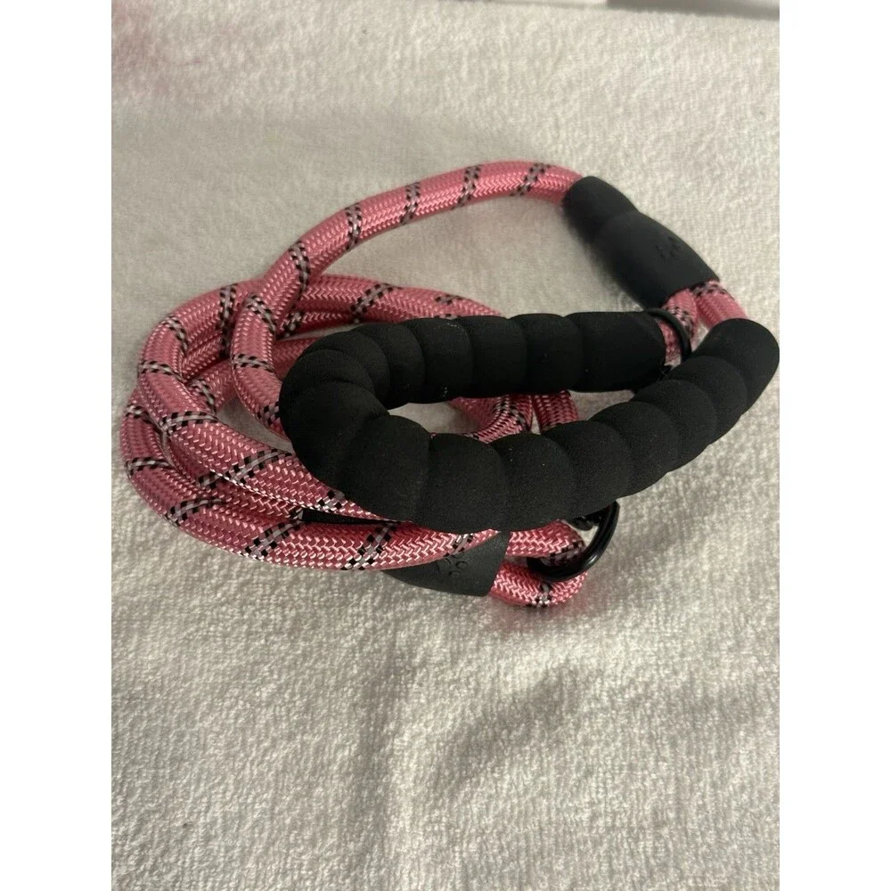 Heavy Duty pink/Blk Leash Reflective Comfort HandleW/ Swivel Hook 5Ft NWOT